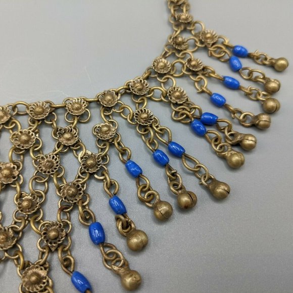 Vintage Cannetille Etruscan Revival Bib Necklace - Picture 7 of 11